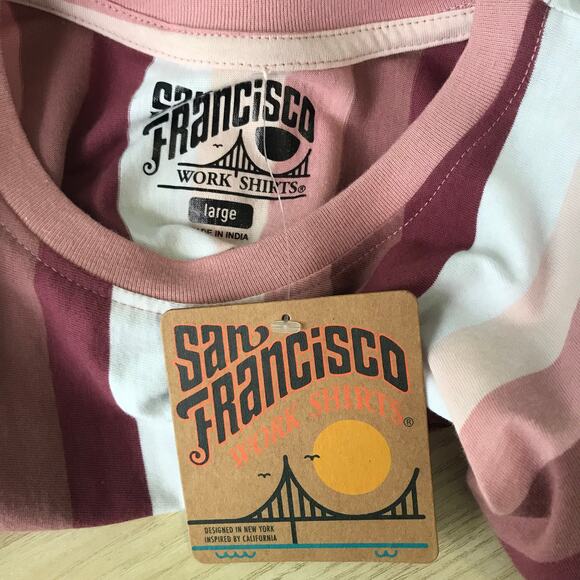 San Francisco Striped Tee - Burgundy and Pink - Picture 6 of 9